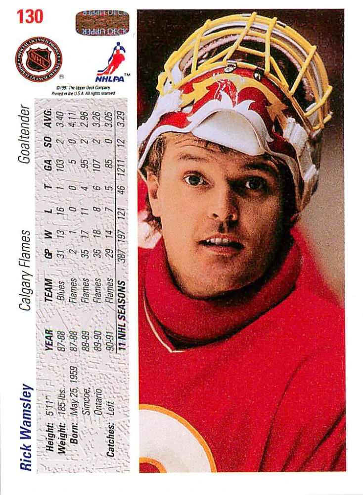 1991-92 UD Series - Rick Wamsley (English) #130