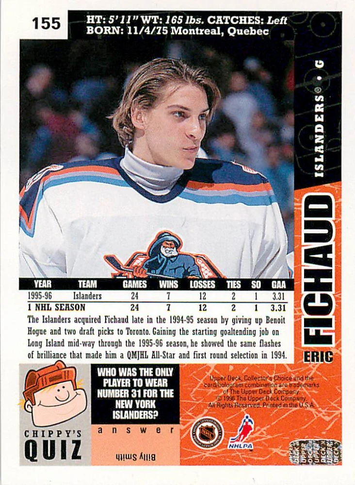 1996-97 UD Collectors Choice - Eric Fichaud #155
