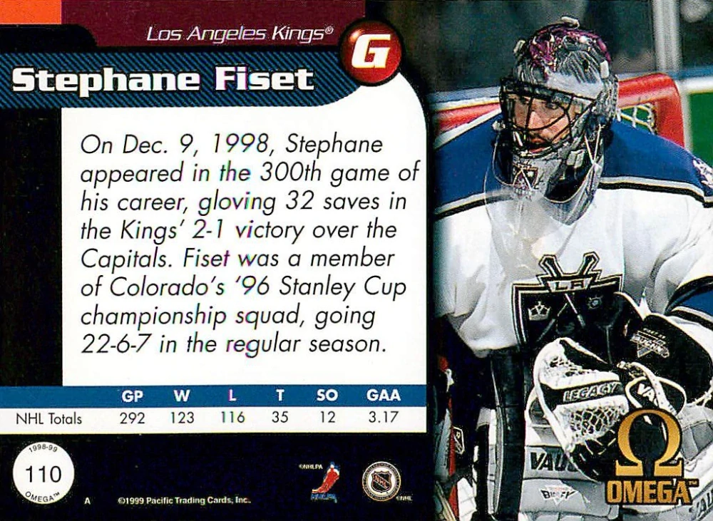 1998-99 Pacific Omega - Stephane Fiset #110