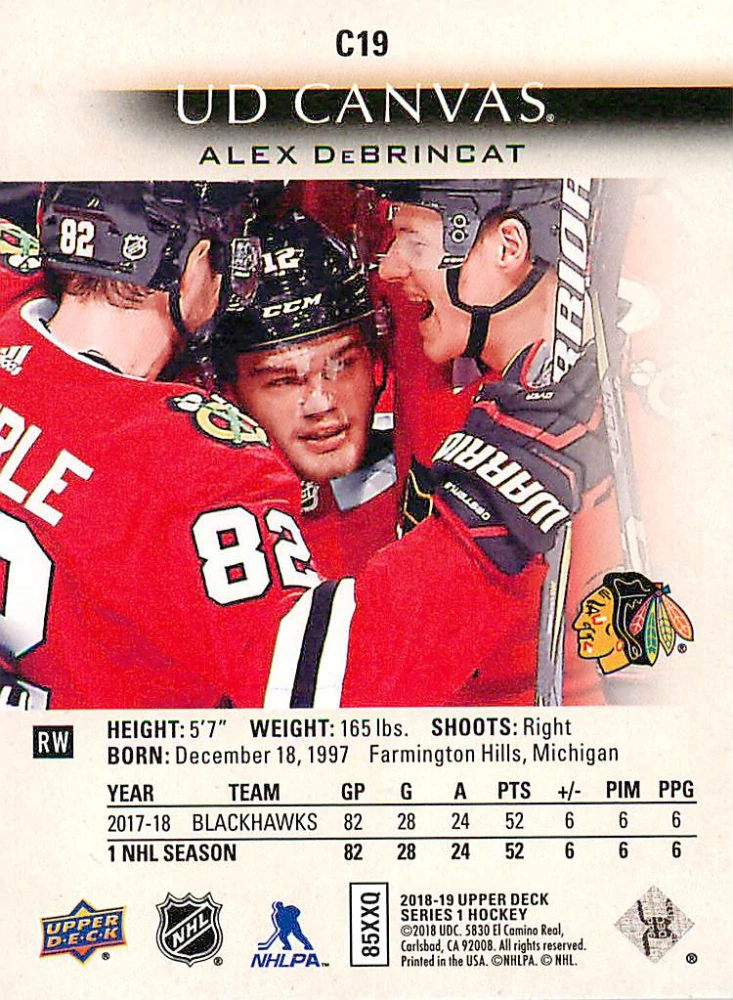 2018-19 UD Series 1 - Alex DeBrincat - Canvas #C19