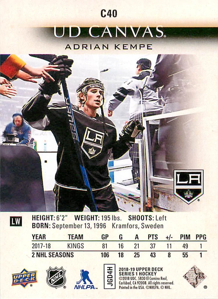 2018-19 UD Series 1 - Adrian Kempe - Canvas #C40