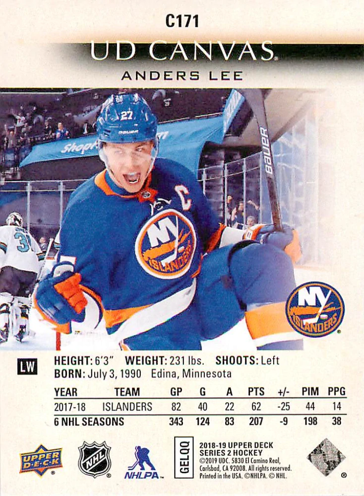 2018-19 UD Series 2 - Anders Lee - Canvas #C171