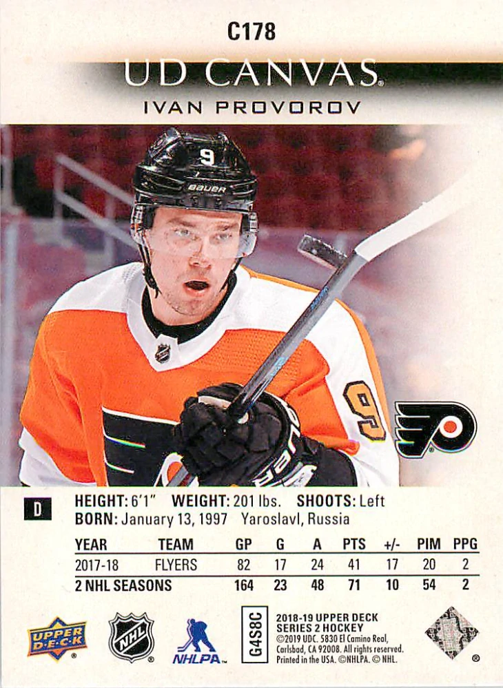 2018-19 UD Series 2 - Ivan Provorov - Canvas #C178