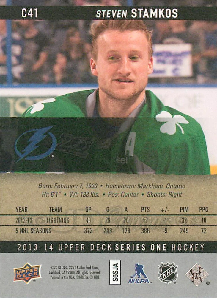 2013-14 UD Series 1 - Steven Stamkos - Canvas #C41