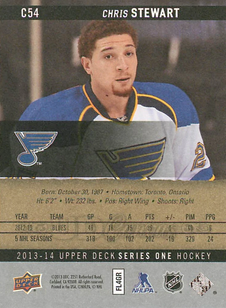 2013-14 UD Series 1 - Chris Stewart - Canvas #C54