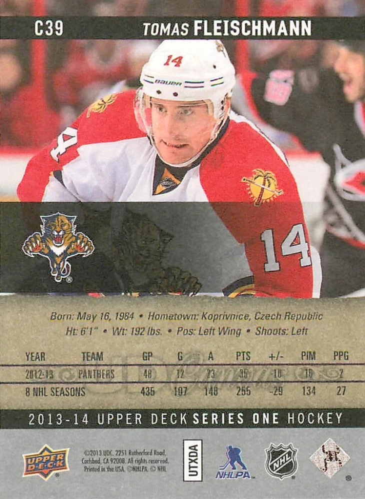 2013-14 UD Series 1 - Tomáš Fleischmann - Canvas #C39