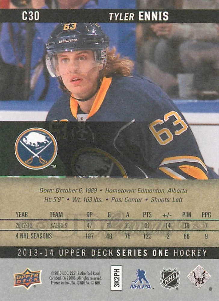 2013-14 UD Series 1 - Tyler Ennis - Canvas #C30