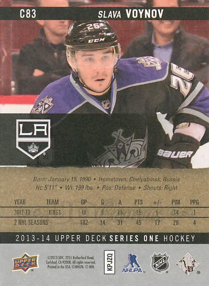 2013-14 UD Series 1 - Slava Voynov - Canvas #C83
