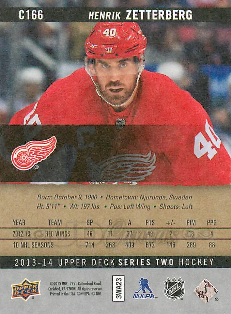 2013-14 UD Series 2 - Henrik Zetterberg - Canvas #C166