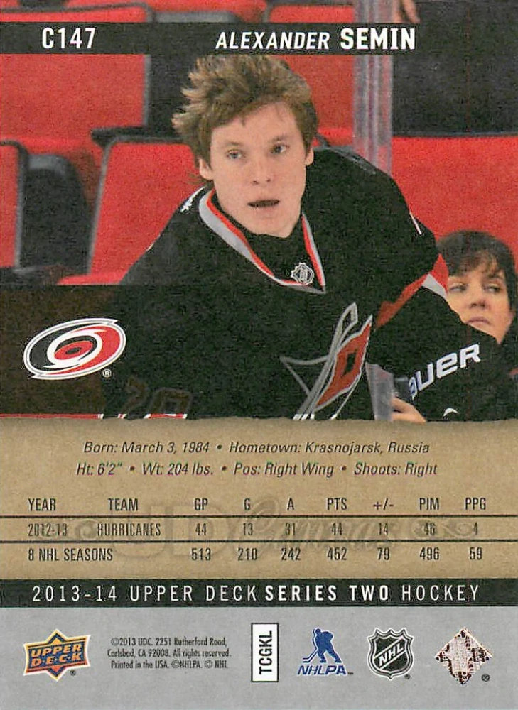 2013-14 UD Series 2 - Alexander Semin - Canvas #C147