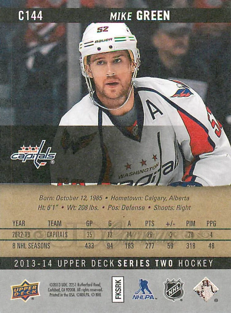 2013-14 UD Series 2 - Mike Green - Canvas #C144