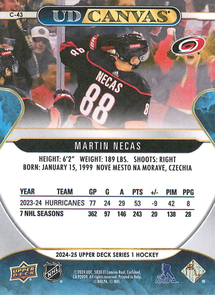 2024-25 UD Series 1 - Martin Nečas - Canvas #C-43