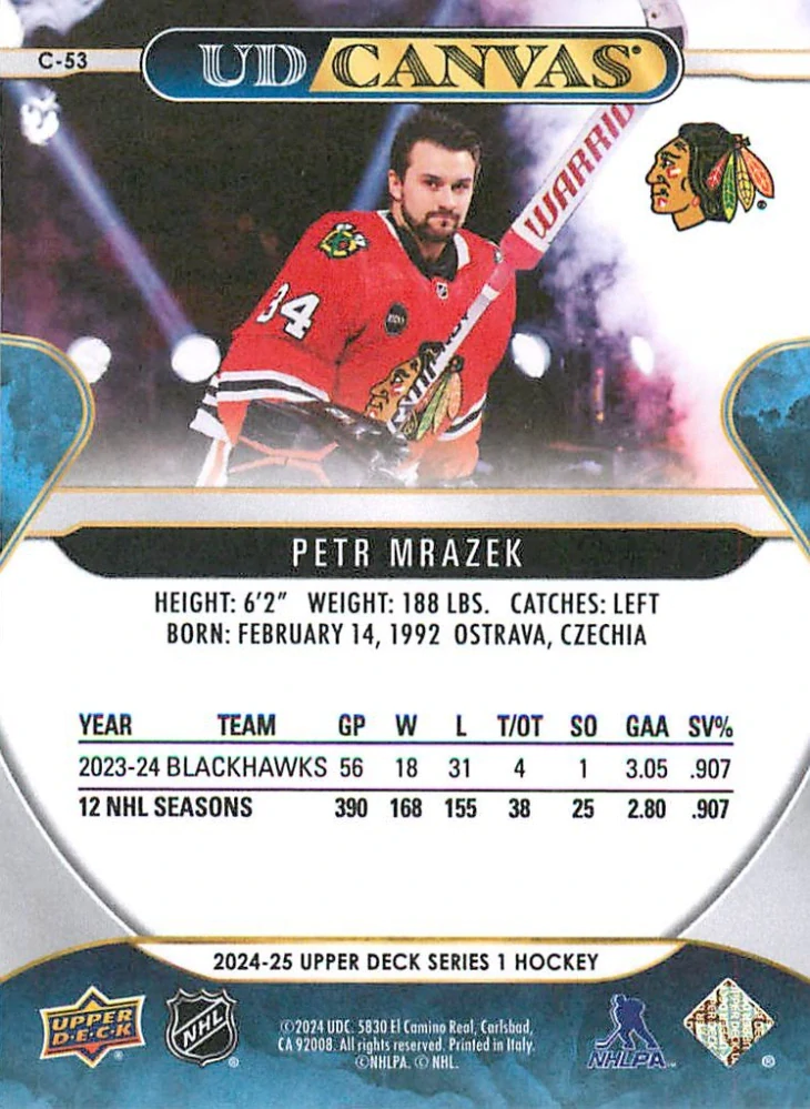 2024-25 UD Series 1 - Petr Mrázek - Canvas #C-53