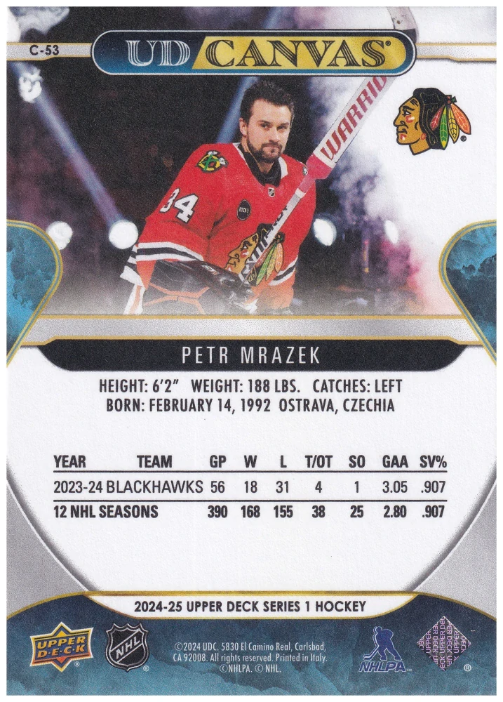 2024-25 UD Series 1 - Petr Mrázek - Canvas #C-53