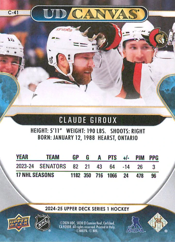2024-25 UD Series 1 - Claude Giroux - Canvas #C-41