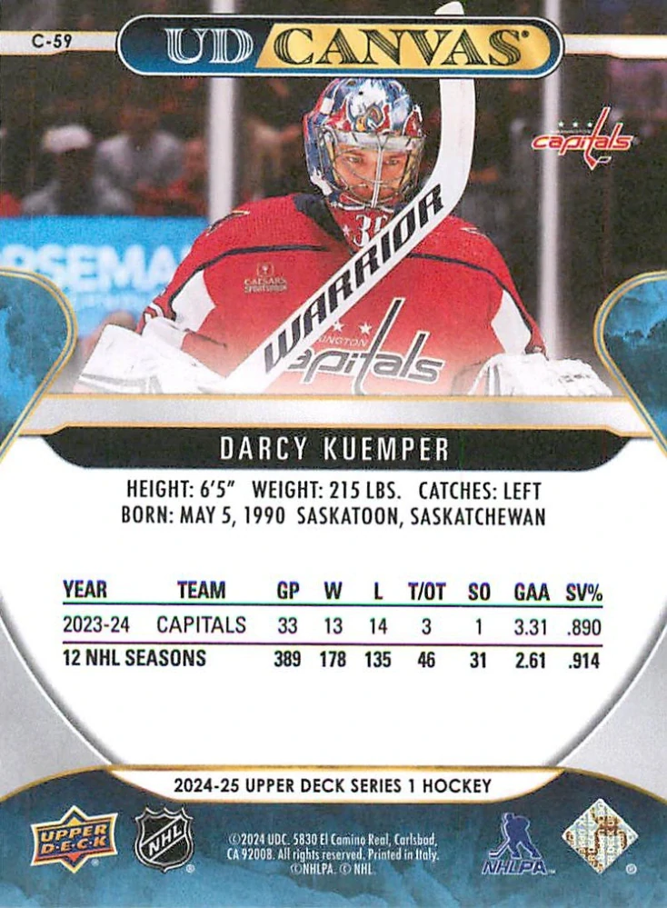 2024-25 UD Series 1 - Darcy Kuemper - Canvas #C-59