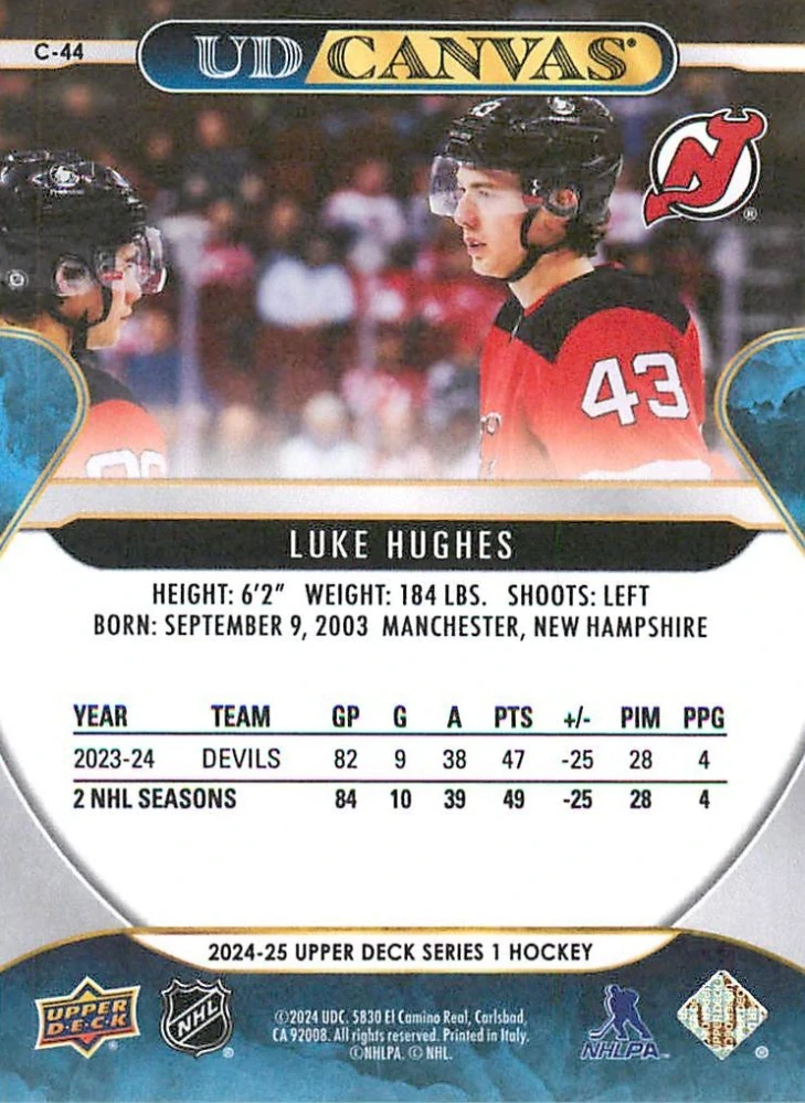 2024-25 UD Series 1 - Luke Hughes - Canvas #C-44