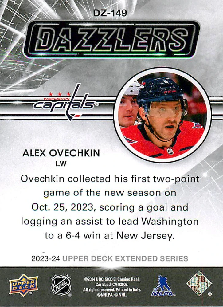 2023-24 UD Extended Series - Alex Ovechkin - Dazzlers Blue #DZ-149