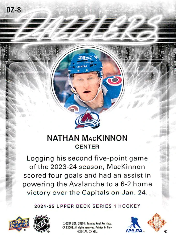 2024-25 UD Series 1 - Nathan MacKinnon - Dazzlers Blue #DZ-8