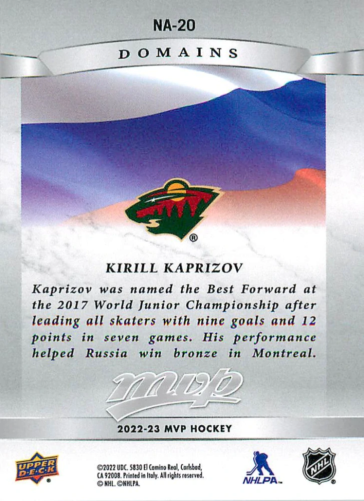 2022-23 UD MVP - Kirill Kaprizov - Domains #NA-20