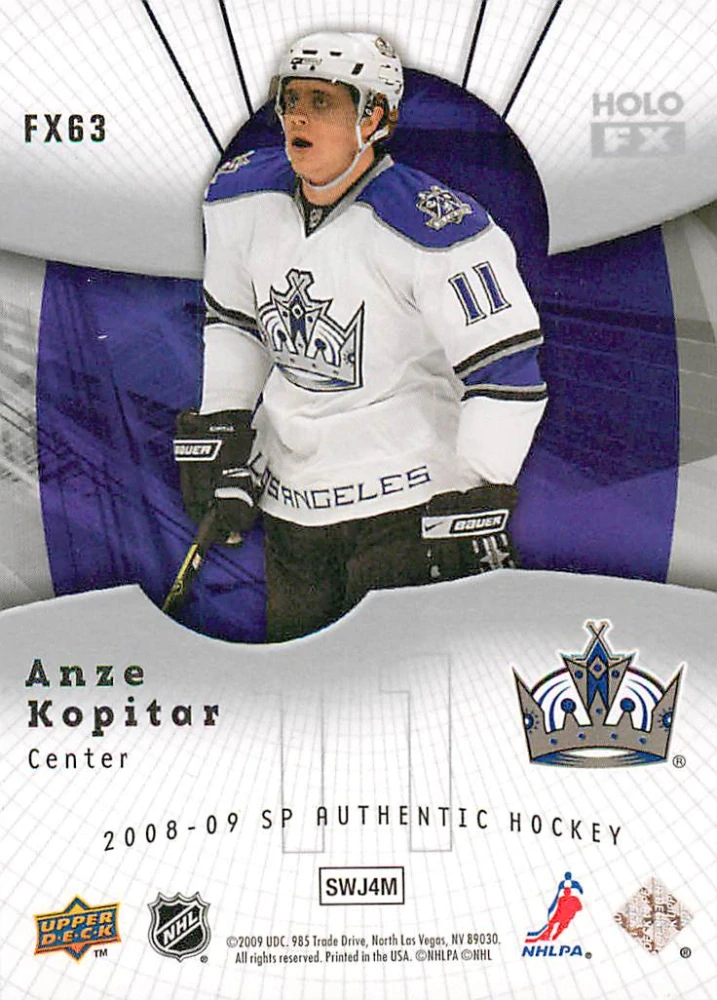 2008-09 UD SP Authentic - Anze Kopitar - Holo FX #FX63