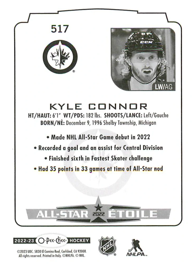 2022-23 UD O-Pee-Chee - Kyle Connor - All-Star #517