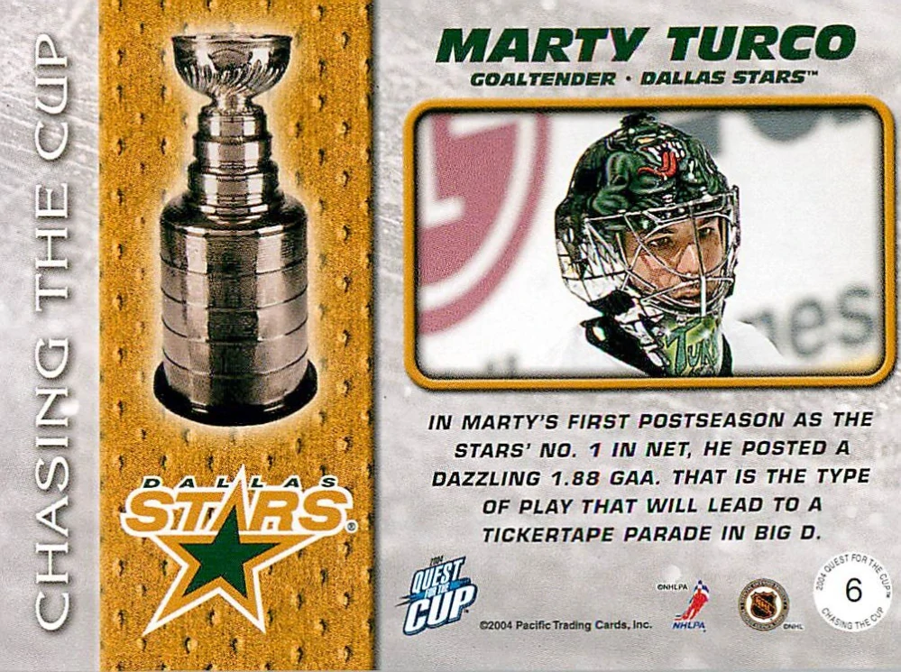 2003-04 Pacific Quest for the Cup - Marty Turco - Chasing The Cup #6