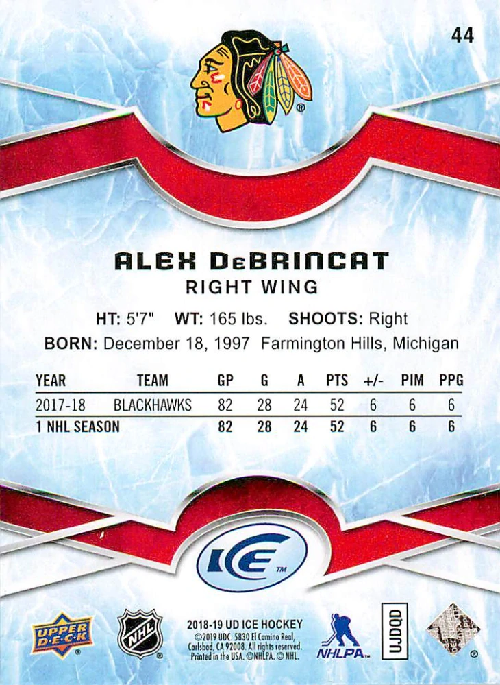 2018-19 UD Ice - Alex DeBrincat - Green #44