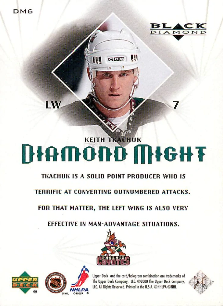 1999-00 UD Black Diamond - Keith Tkachuk - Diamond Might #DM6