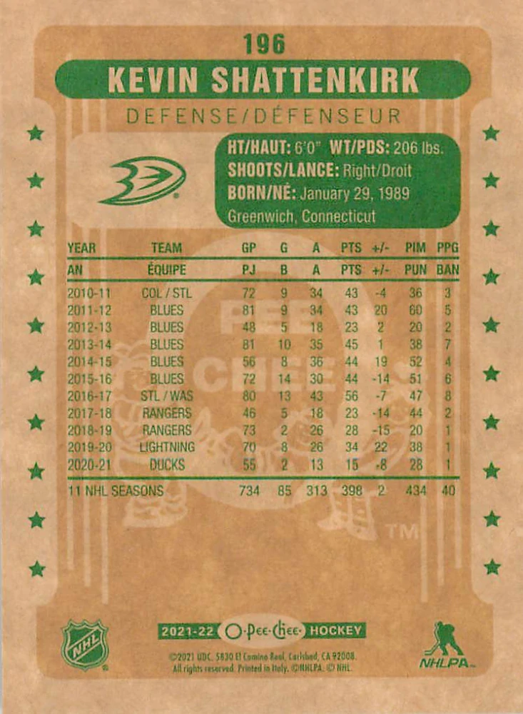 2021-22 UD O-Pee-Chee - Kevin Shattenkirk - Retro #196
