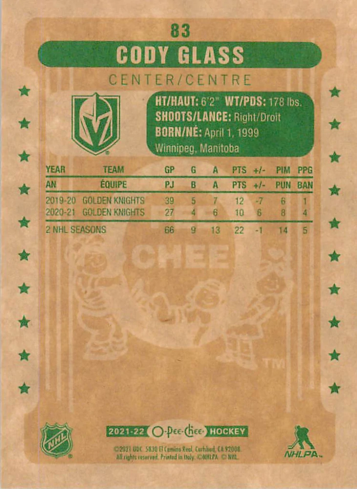 2021-22 UD O-Pee-Chee - Cody Glass - Retro #83