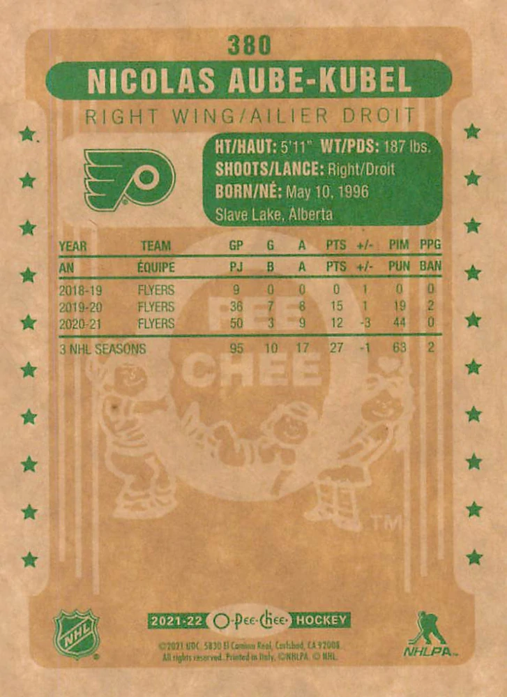 2021-22 UD O-Pee-Chee - Nicolas Aube-Kubel - Retro #380