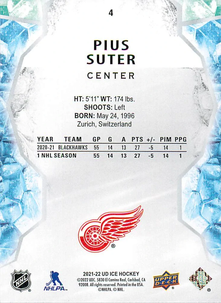 2021-22 UD Ice - Pius Suter #4