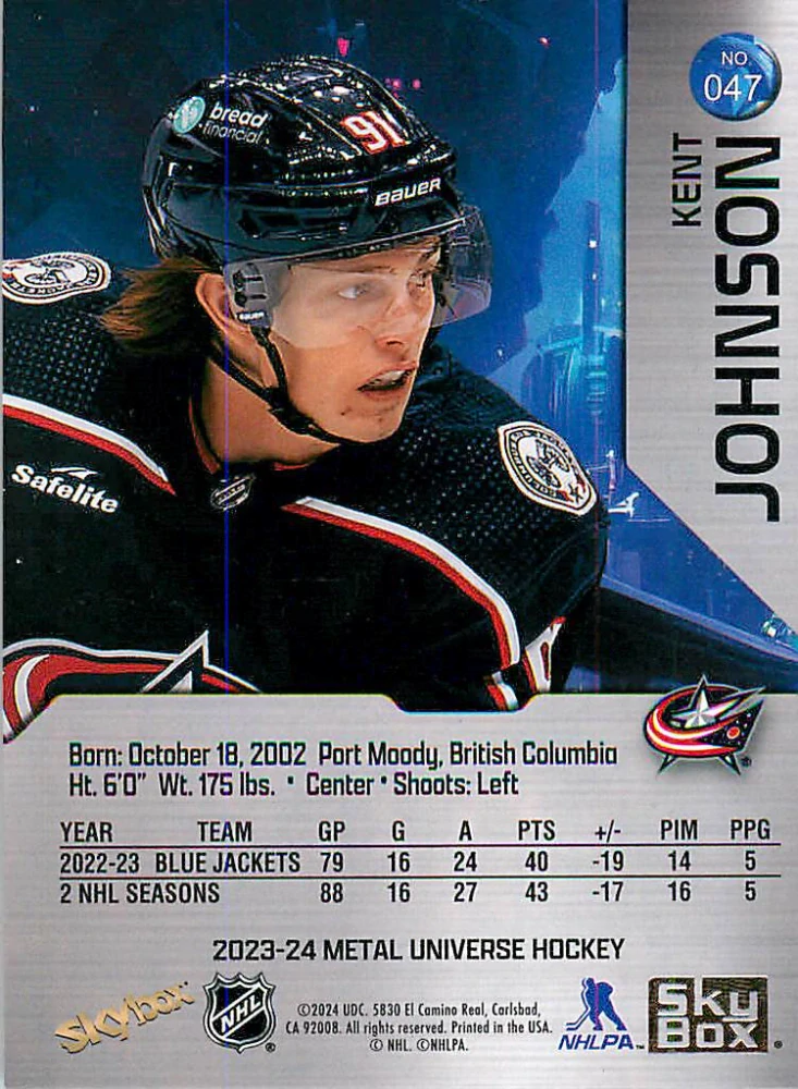 2023-24 UD Skybox Metal Universe - Kent Johnson #047