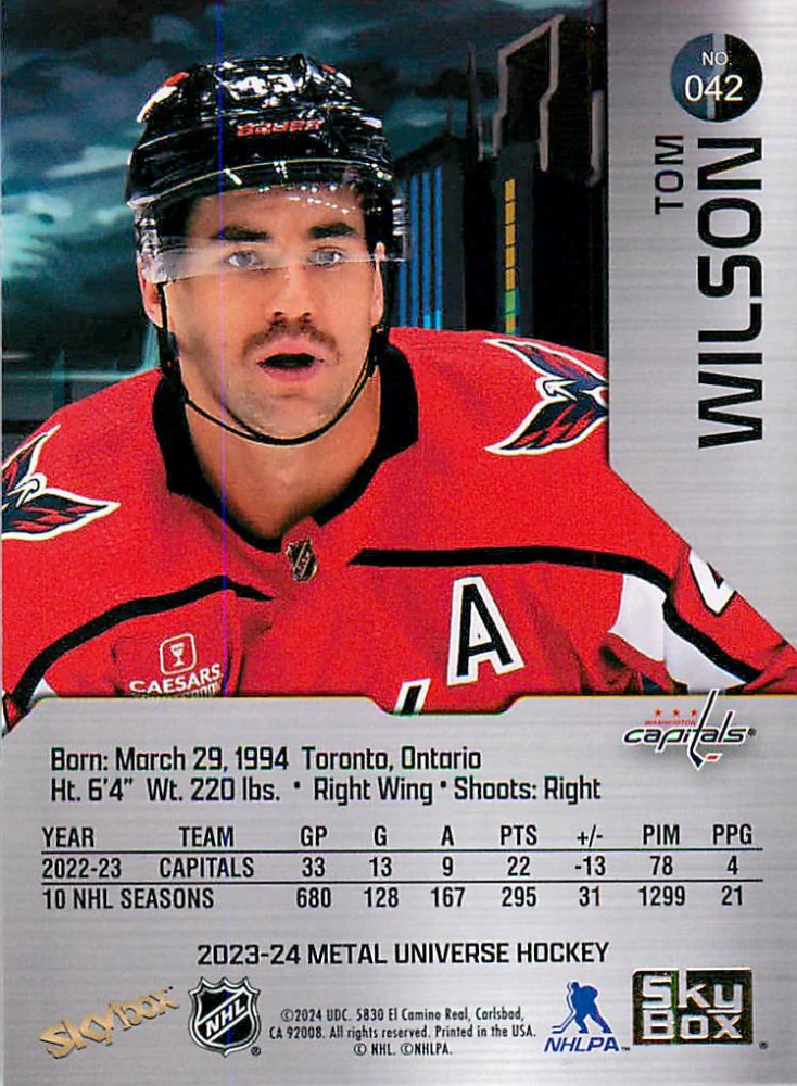 2023-24 UD Skybox Metal Universe - Tom Wilson #042