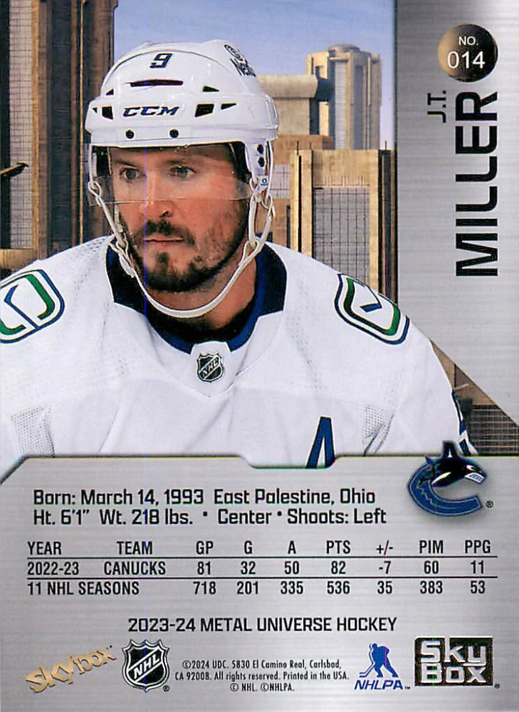 2023-24 UD Skybox Metal Universe - J.T. Miller #014