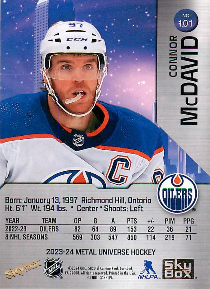 2023-24 UD Skybox Metal Universe - Connor McDavid #101