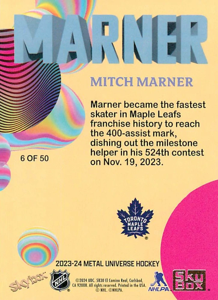 2023-24 UD Skybox Metal Universe - Mitch Marner - Z-Force #6