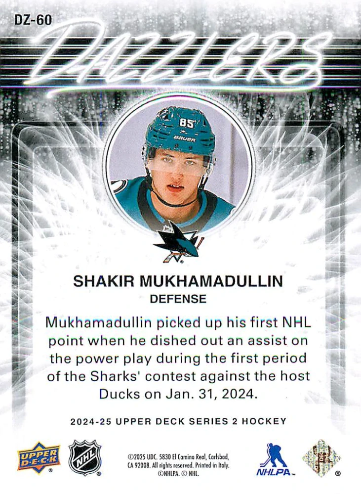 2024-25 UD Series 2 - Shakir Mukhamadullin - Dazzlers Orange #DZ-60