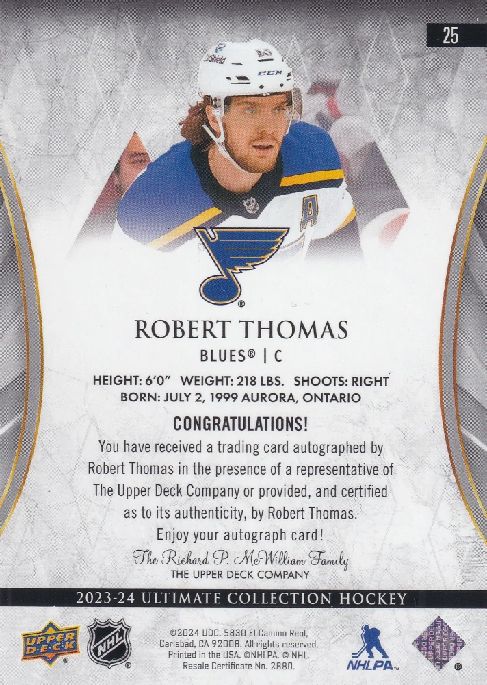 2023-24 UD Ultimate Collection - Robert Thomas - Autographs #25
