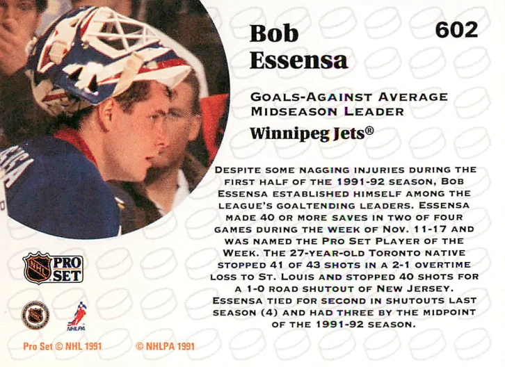 1991-92 Pro Set - Bob Essensa - Leader #602