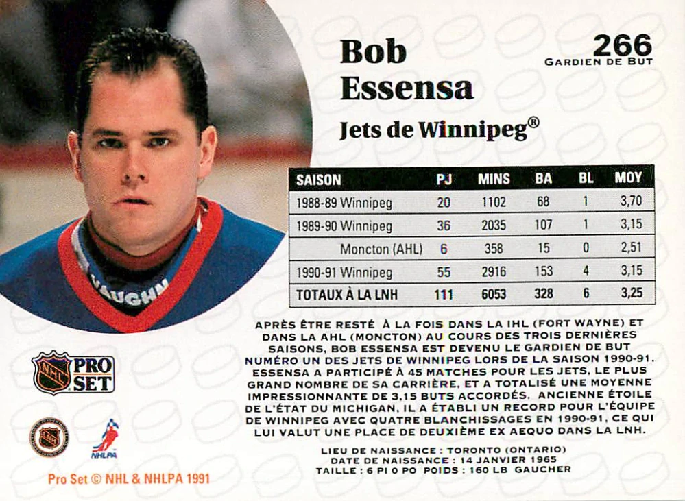 1991-92 Pro Set - Bob Essensa #266