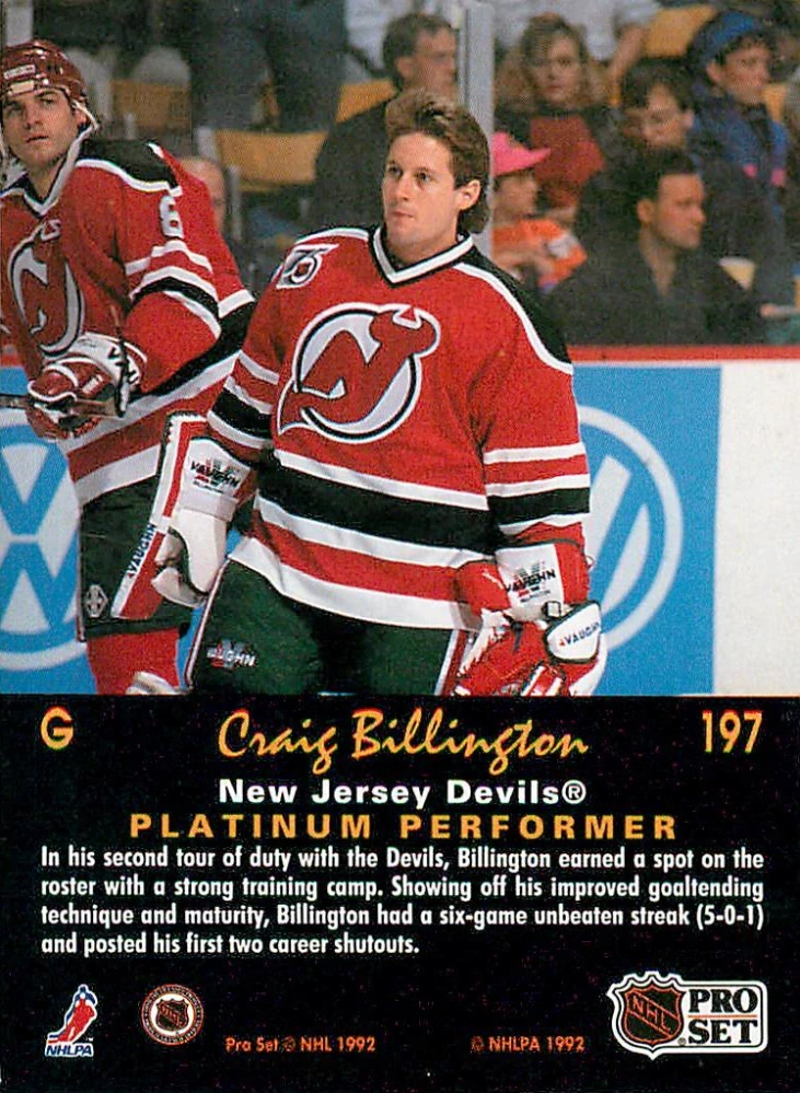 1991-92 Pro Set Platinum - Craig Billington #197