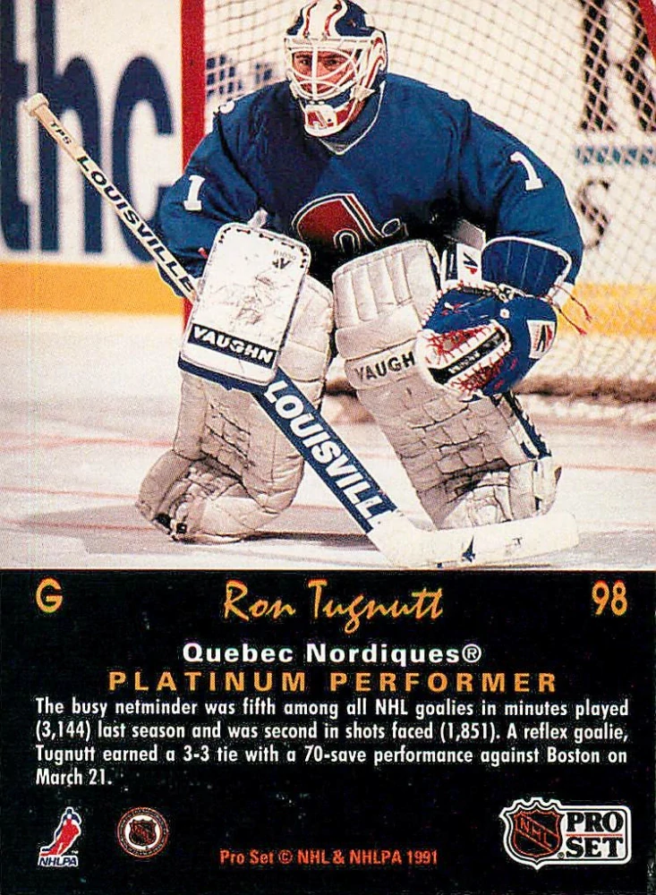 1991-92 Pro Set Platinum - Ron Tugnutt #98