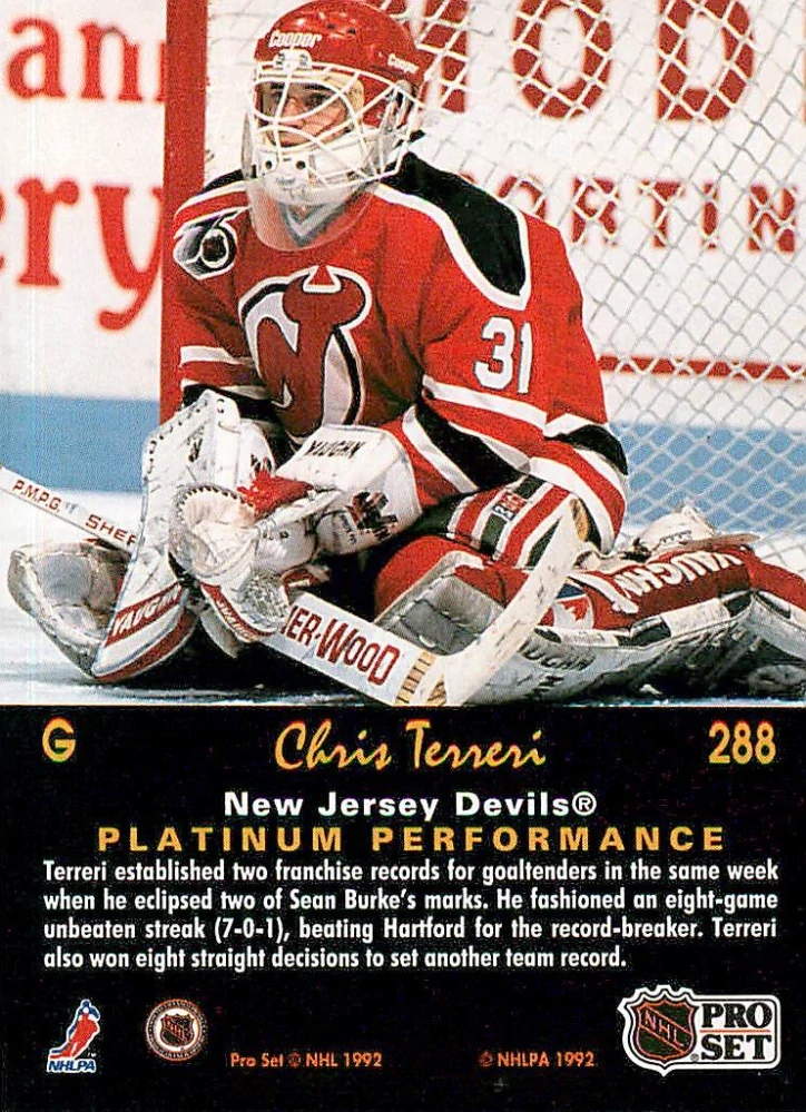1991-92 Pro Set Platinum - Chris Terreri #288