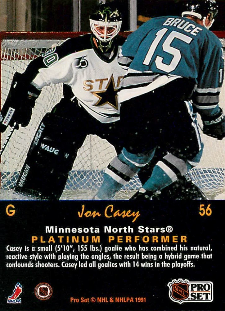 1991-92 Pro Set Platinum - Jon Casey #56