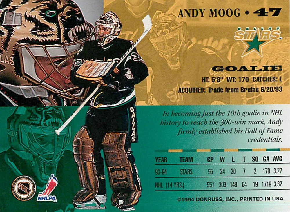 1994-95 Leaf - Andy Moog #47