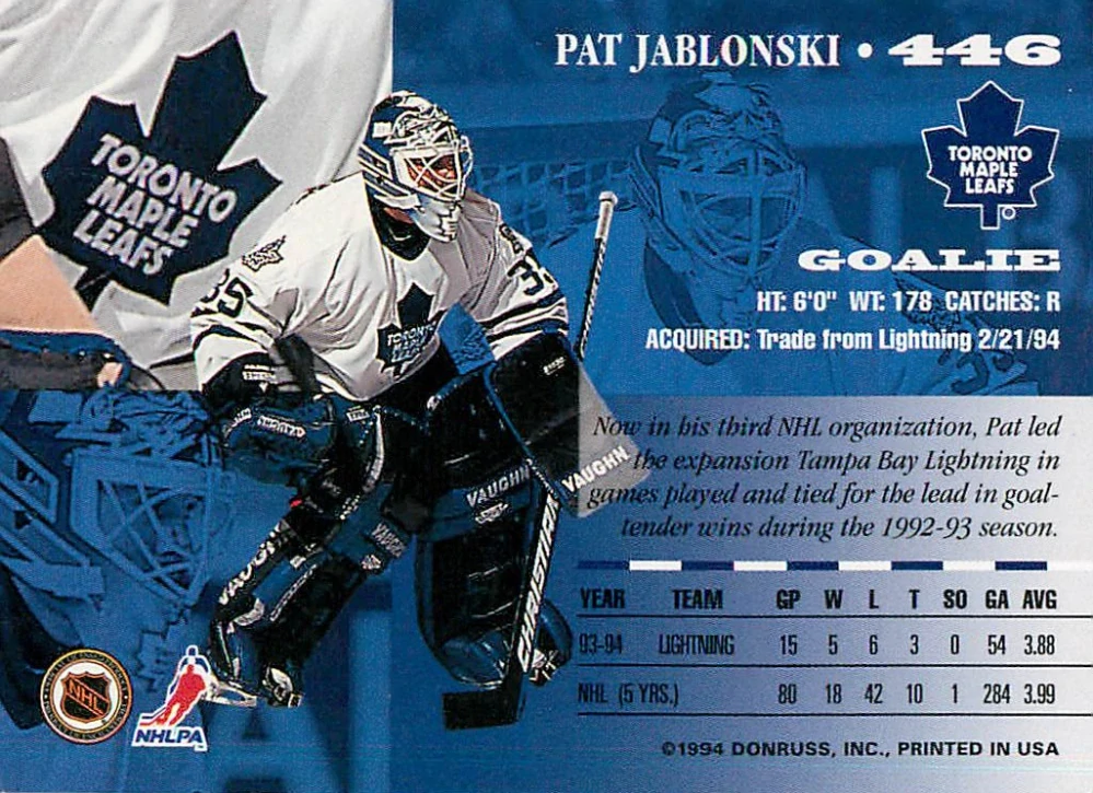 1994-95 Leaf - Pat Jablonski #446