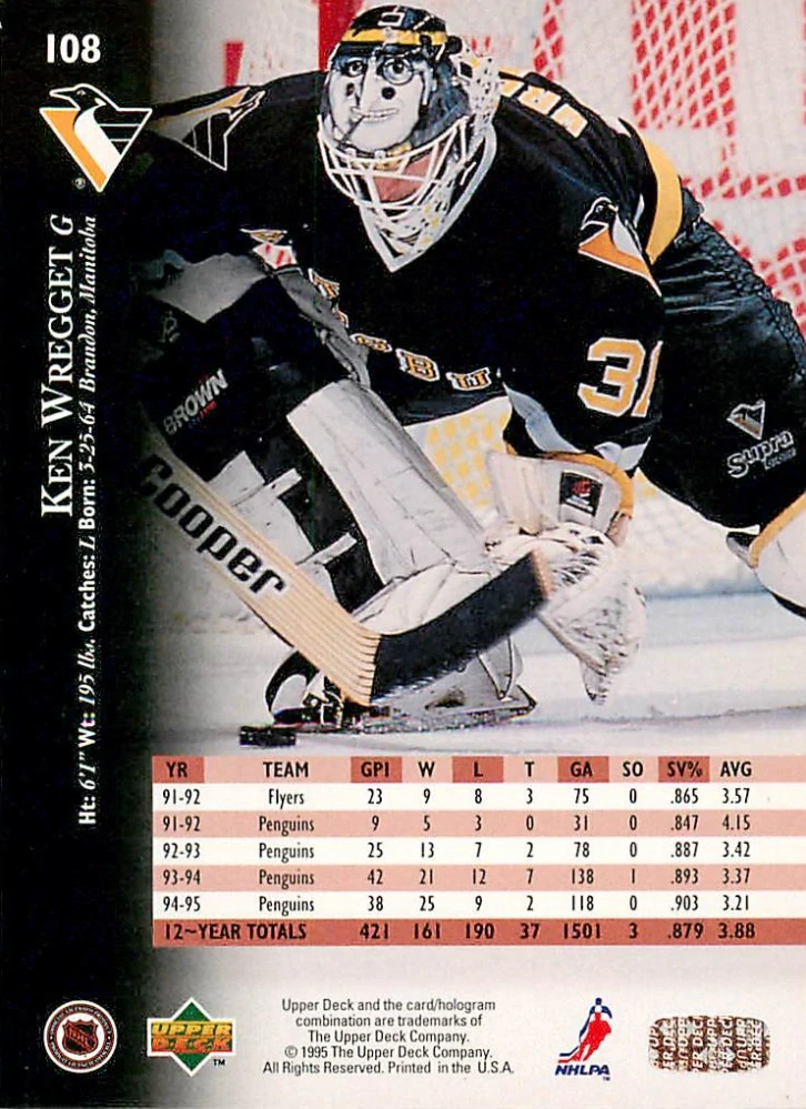 1995-96 UD Series 1 - Ken Wregget #108