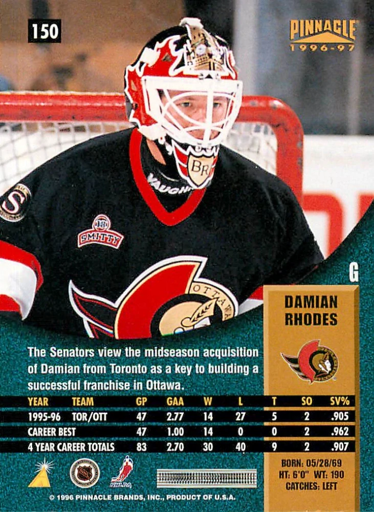 1996-97 Pinnacle - Damian Rhodes #150